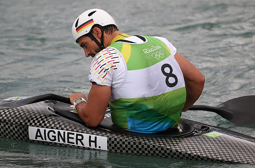 Nächster Rückschlag für die deutschen Slalom-Kanuten: Nur die Winzigkeit von drei Hundertstelsekunden hat Hannes Aigner im Kajak-Einer die Medaille gekostet.