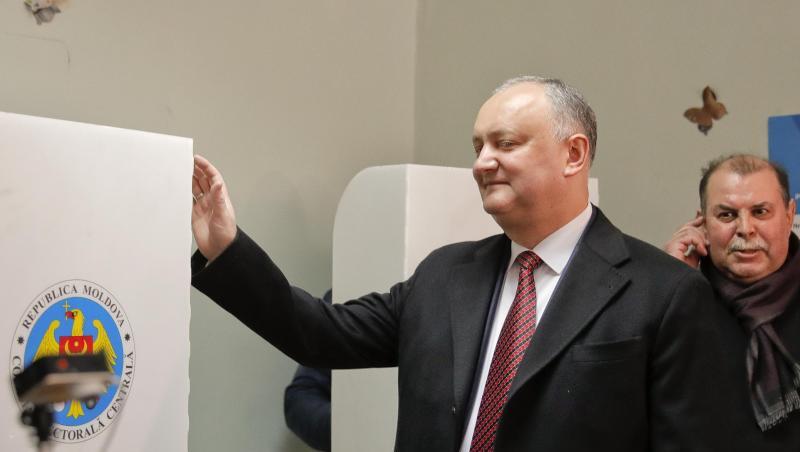 Igor Dodon, Präsident von Moldau bei den Parlamentswahlen. Igor Dodon, Präsident von Moldau bei den Parlamentswahlen.