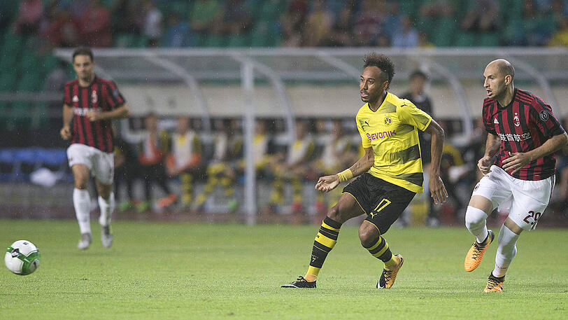 Beim 3:1 (2:1) im Testspiel im chinesischen Guangzhou gegen den 18-maligen italienischen Champion AC Mailand traf Aubameyang doppelt.