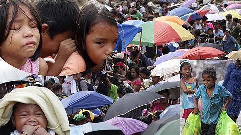 Not und Elend sind riesengroß auf dem Philippinen. Kinder weinen, sind vielleicht Waisen geworden und müssen jetzt ums Überleben kämpfen. In der am meisten beschädigten Stadt Tacloban und den umliegenden Städten läuft die Hilfe nur schleppend an. Plünderungen sind an der Tagesordnung.