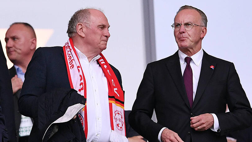 Bosse des FC Bayern: Uli Hoeneß (li.) und Karl-Heinz Rummenigge. Bosse des FC Bayern: Uli Hoeneß (li.) und Karl-Heinz Rummenigge.