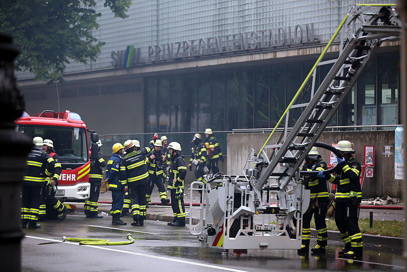 Brand im Prinzregentenstadion.