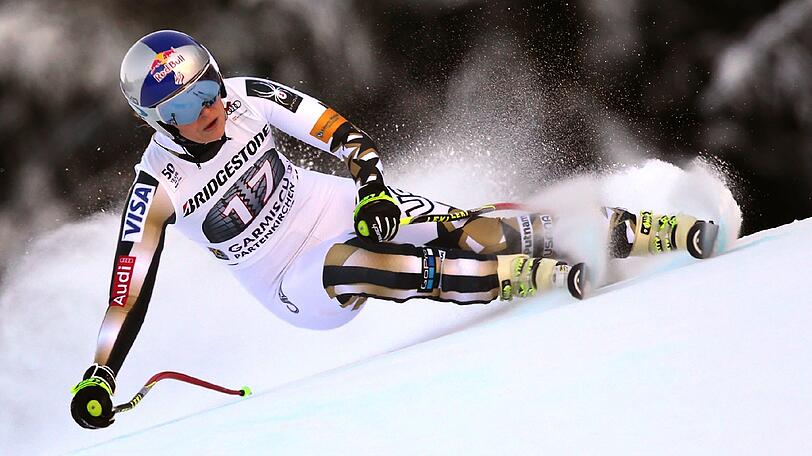Lindsay Vonn fährt in der Abfahrt in Garmisch-Partenkirchen.