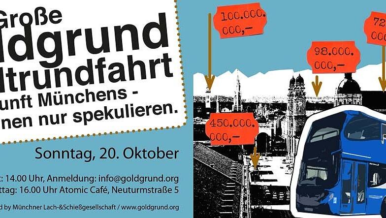 Mit diesem Plakat werben die Veranstalter für ihre Stadtrundfahrt. Mit diesem Plakat werben die Veranstalter für ihre Stadtrundfahrt.