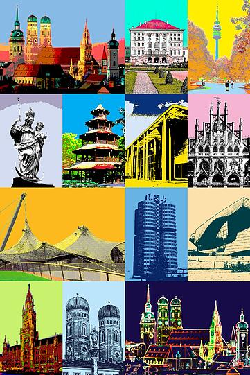 Wird versteigert: &bdquo;München goes Pop I&ldquo; von Christian Rothmann (2013, 90x60 cm, Leinwand).