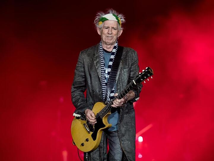 Keith Richards bei einem Stones-Konzert 2017 im Münchner Olympiastadion.
