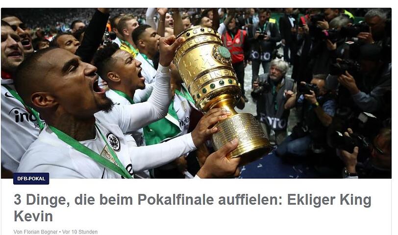 Das Sportportal "eurosport.de" lobt die Frankfurter Spieler, besonders einen: "Ekliger King Kevin" - gemeint ist Kevin-Prince Boateng.