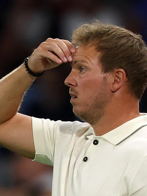 V&ouml;llig fassungslos: Bundestrainer Julian Nagelsmann bei der peinlichen Pleite in der Slowakei.