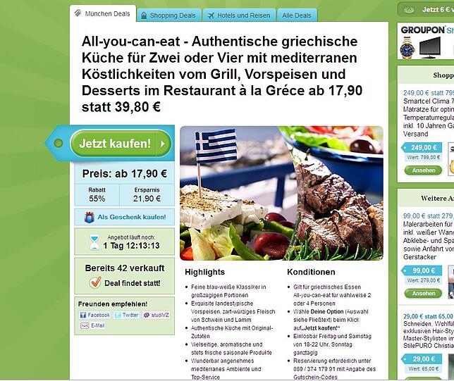 So wirbt Groupon für das "All-you-can-eat".