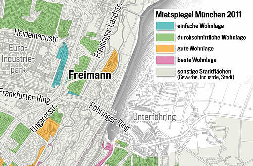 Zahlen Sie zu viel Miete? Klicken Sie durch die verschiedenen Viertel, und checken, in welcher Lage Sie wohnen.