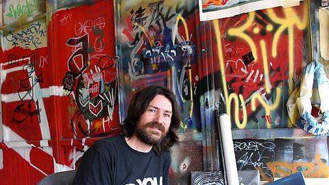 Ist eigentlich ein Naturmensch: der Graffiti-Künstler Mathias Köhler alias Loomit in seinem Atelier auf dem Gelände der Kultfabrik.