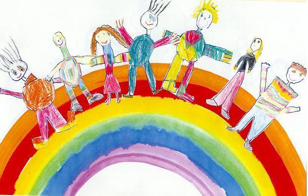 Mit dieser fröhlichen Zeichnung wird zum Kinder- und Krabbelgottesdienst eingeladen.