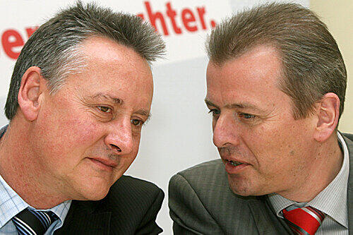 Ein tiefer Riss zwischen den SPD-Oberbürgermeistern: Thomas Jung (l.) und Ulrich Maly haben sich wegen der S-Bahn zerstritten.