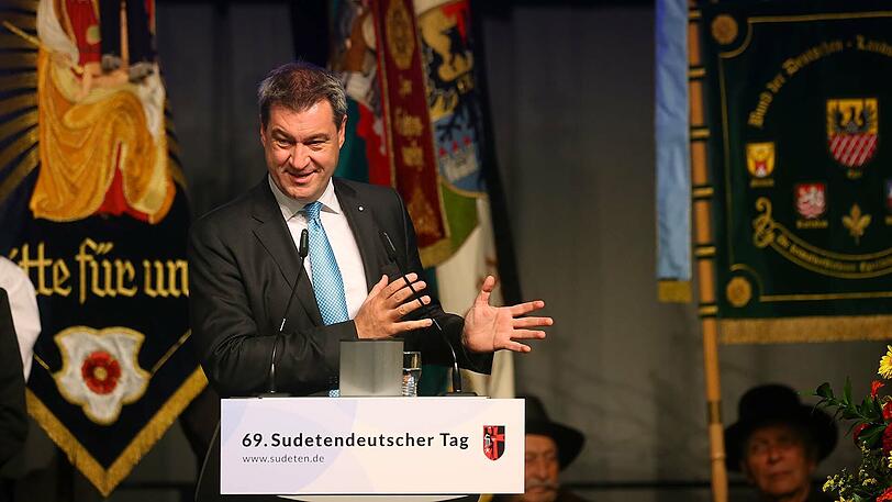 Der bayerische Ministerpräsident Markus Söder (CSU) spricht beim Sudetendeutschen Tag.