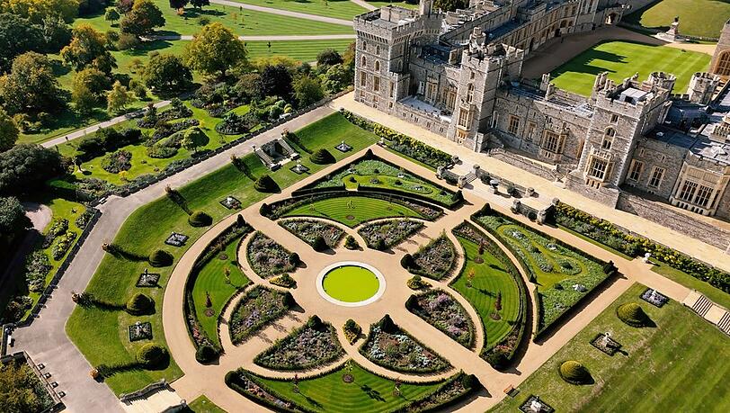 Der neu gestaltete Venus Garden am Schloss Windsor.