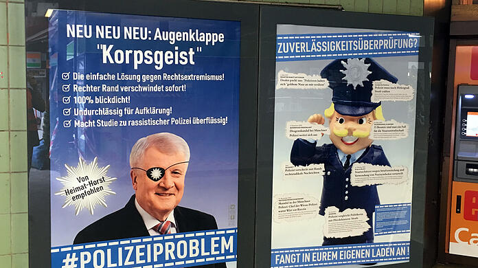 Mit einer "Adbusting"-Plakataktion haben Aktivisten in München gegen die geplante PAG-Novelle protestiert.