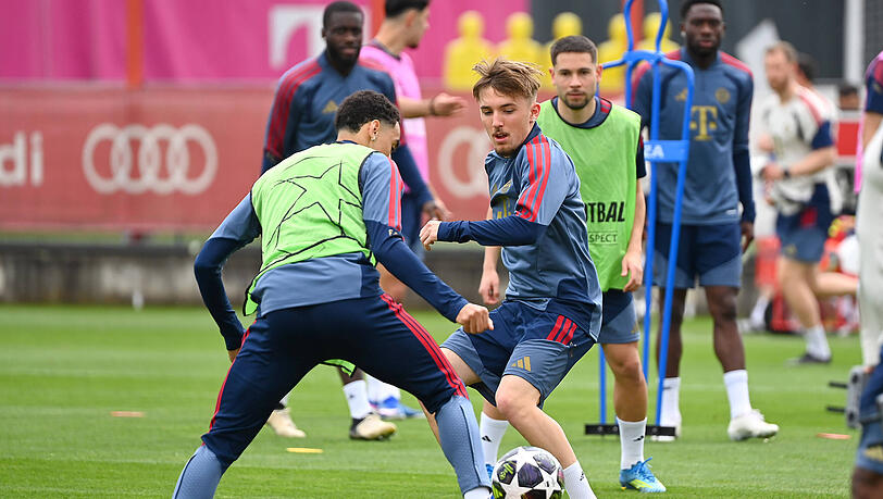 War im Abschlusstraining des FC Bayern dabei: Youngster Lennart Karl.