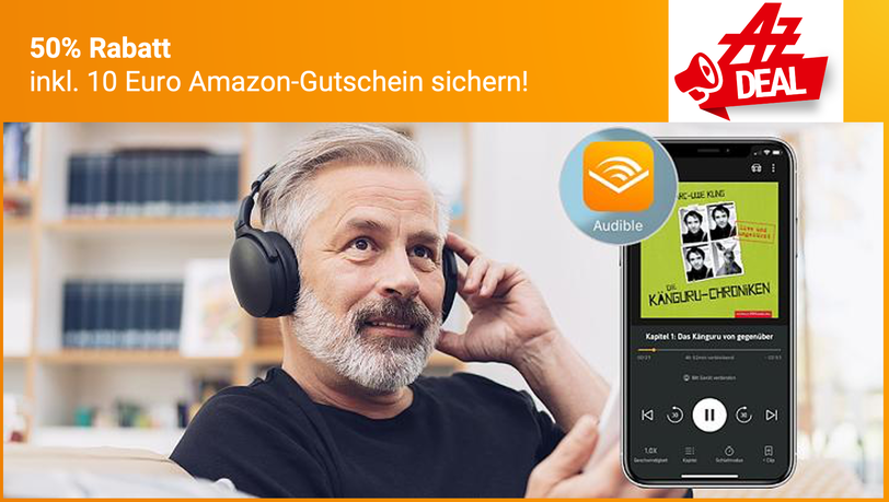 Nicht verpassen! Audible drei Monate zum halben Preis sichern. Exklusiver Deal von FOCUS Online.