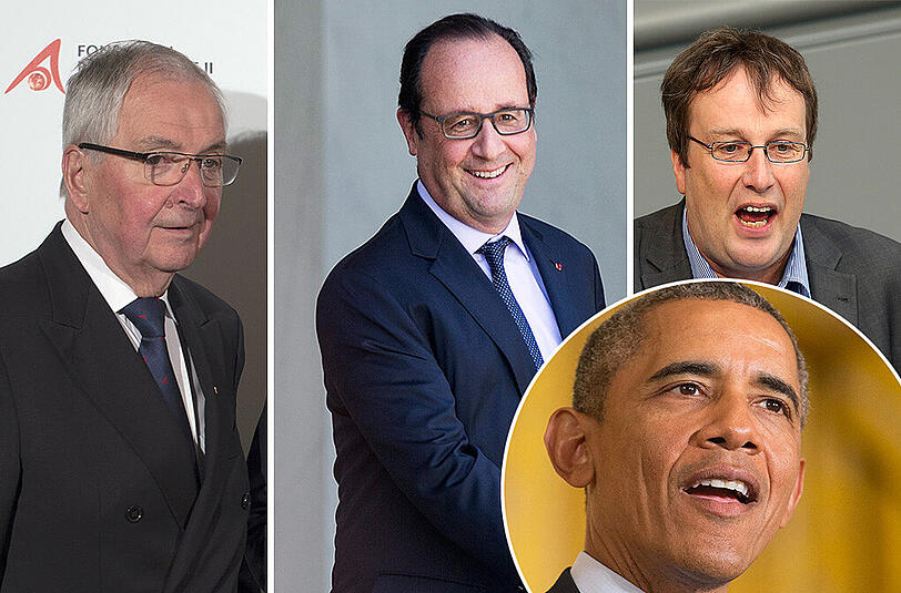 Der frühere Bundesumweltminister und ehemalige Exekutivdirektor des UN-Umweltprogramms, Klaus Töpfer, Frankreichs Präsident François Hollande sowie der stellvertretende Fraktionsvorsitzende der Grünen im Bundestag, Oliver Krischer, begrüßen Obamas Klima-Vorstoß.