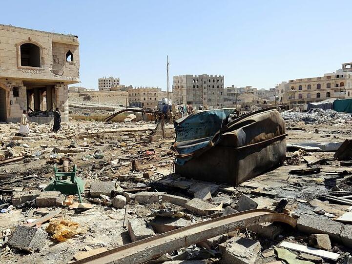 Das Bomben nimmt kein Ende: Trümmerwüste in der jemenitischen Hauptstadt Sanaa.