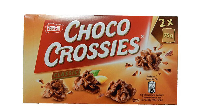 Kandidat 3: CHOCO CROSSIES. Anbieter: Nestlé, Neue Füllmenge: 150 g (alt: 160 g), Preis: Gleich bei 2,09 Euro, Preiserhöhung: 6,7 Prozent.
