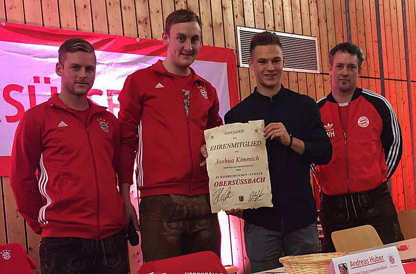 Obersüßbach freute sich über dei Stippvisite von Joshua Kimmich.