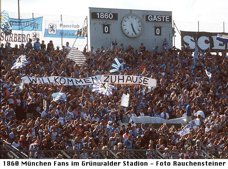 Zu seltenen Anlässen kehrt die erste Mannschaft ins Sechzgerstadion zurück. So wird das UI-Cup-Spiel gegen BATE Borisov 2002 im Sechzgerstadion ausgetragen...