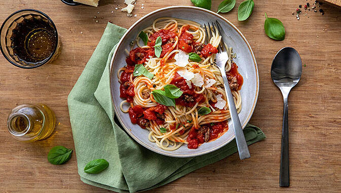 Spaghetti Bolognese lässt sich perfekt vorbereiten.