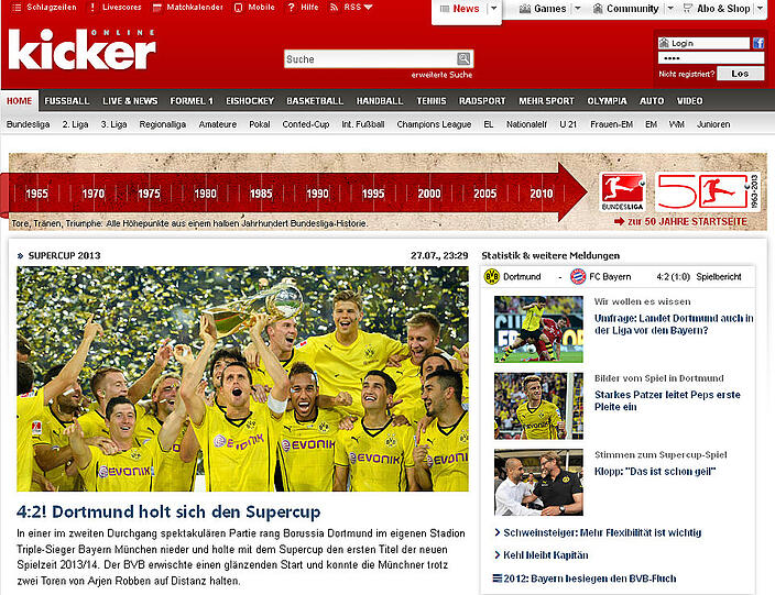 Das schreiben die deutschen Medien über den 4:2-Erfolg des BVB im Supercup.
