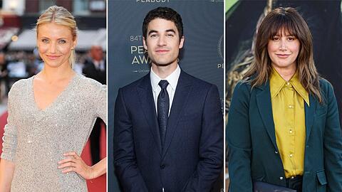 Die Schauspieler Cameron Diaz (li.), Darren Criss und Ashley Tisdale haben ihrem Nachwuchs 2024 ungewöhnliche Namen gegeben.