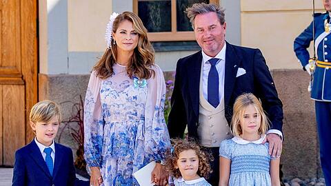 Prinzessin Madeleine von Schweden im Kreis ihrer Familie.