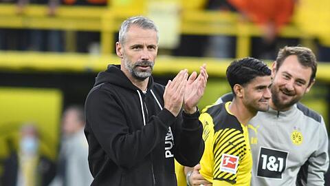 Dortmunds Trainer Marco Rose gibt sich vor der Partie in Mönchengladbach gelassen.