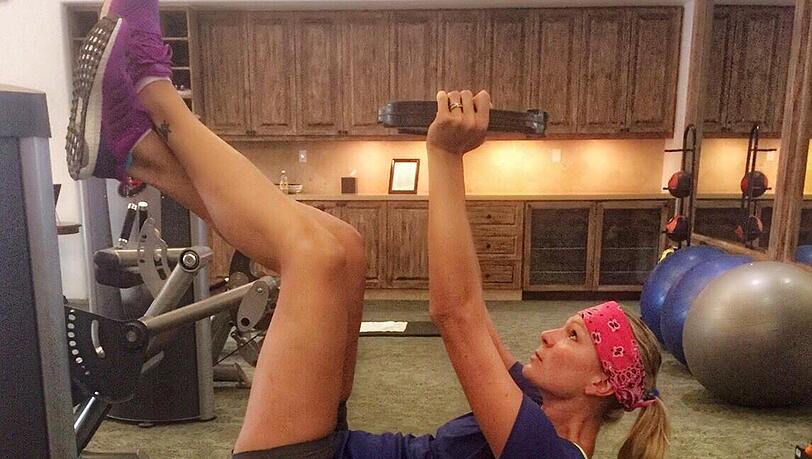 Maria Höfl-Riesch hält sich auch im Urlaub fit. Maria Höfl-Riesch hält sich auch im Urlaub fit.