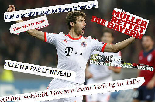 Lesen Sie in der Bilderstrecke die internationalen Pressestimmen zum 1:0-Sieg der Bayern gegen Lille.