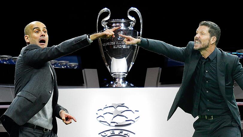 Als Trainer 2009 und 2011 Gewinner der Champions League mit dem FC Barcelona: Bayerns Pep Guardiola. 2013/14 im Finale der Champions League Stadtrivale Real Madrid unterlegen: Atlético-Trainer Diego Simeone Als Trainer 2009 und 2011 Gewinner der Champions League mit dem FC Barcelona: Bayerns Pep Guardiola. 2013/14 im Finale der Champions League Stadtrivale Real Madrid unterlegen: Atlético-Trainer Diego Simeone