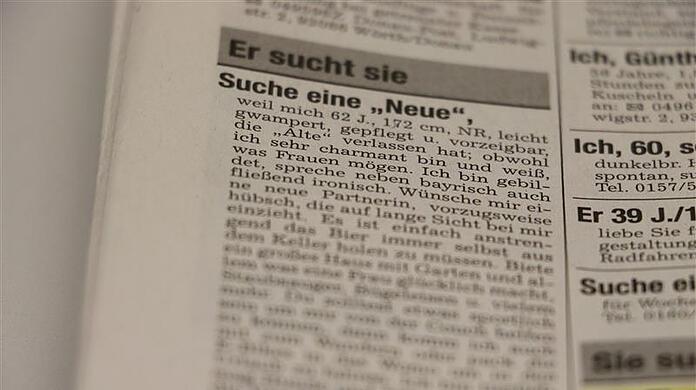 Die berühmte Kontaktanzeige.