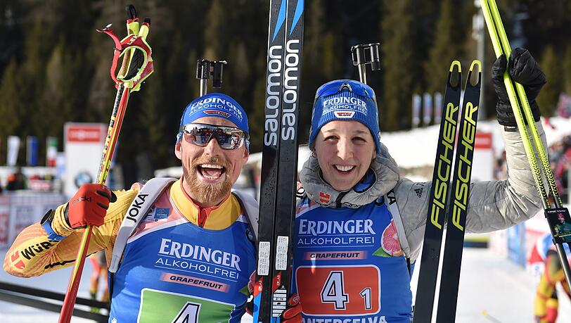 Am Wochenende in den Staffeln gefordert: Erik Lesser und Franziska Preuß. Am Wochenende in den Staffeln gefordert: Erik Lesser und Franziska Preuß.