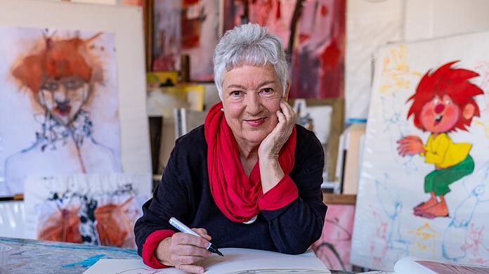 Pumuckl-Illustratorin Barbara von Johnson in ihrem Atelier in München.