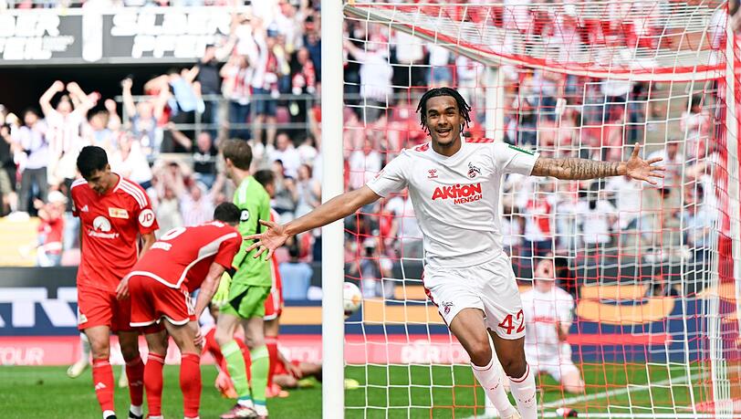Kölns Damion Downs jubelt: Gegen Union Berlin gab es dank seines Treffers drei Punkte.