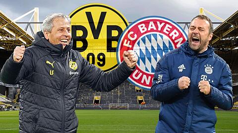 Trainer-Duell am Dienstag: Lucien Favre (l.) gegen Hansi Flick.