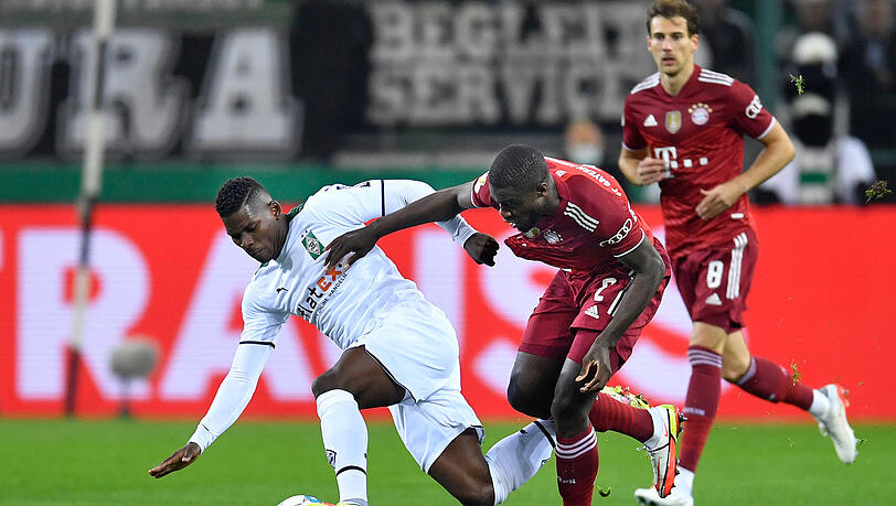 Dayot Upamecano tat sich in Gladbach extrem schwer. Dayot Upamecano tat sich in Gladbach extrem schwer.