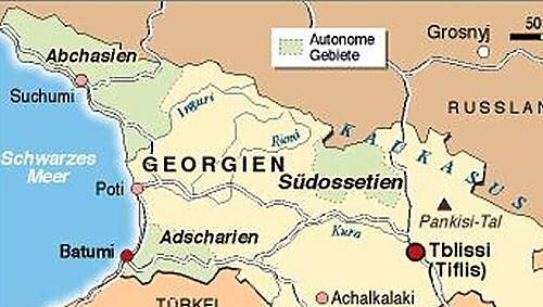 Landkarte von Georgien Landkarte von Georgien