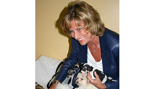 Dagmar Wöhrl, Präsidentin des Tierschutzvereins Nürnberg, ist ganz verliebt in die niedlichen Welpen. Dagmar Wöhrl, Präsidentin des Tierschutzvereins Nürnberg, ist ganz verliebt in die niedlichen Welpen.