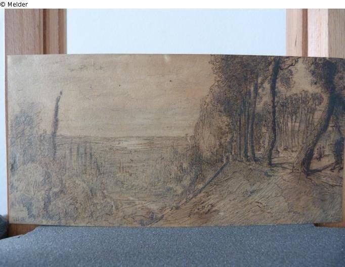 Théodore Rousseau: «Vue de la vallée de la Seine», undatierte Zeichnung.