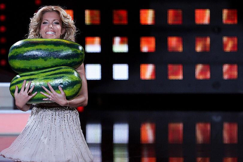 Melonen-Trägerin Silvie van der Vaart.