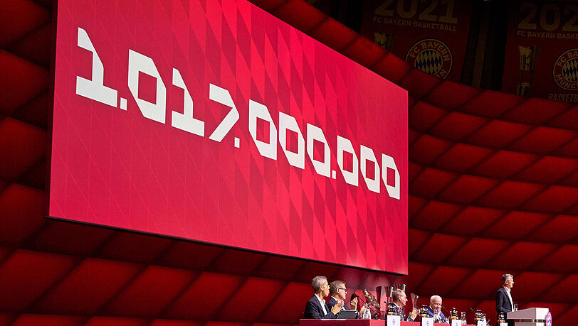 Der FC Bayern knackt erstmals in der Vereinsgeschichte die Milliarden-Marke beim Umsatz. Der FC Bayern knackt erstmals in der Vereinsgeschichte die Milliarden-Marke beim Umsatz.