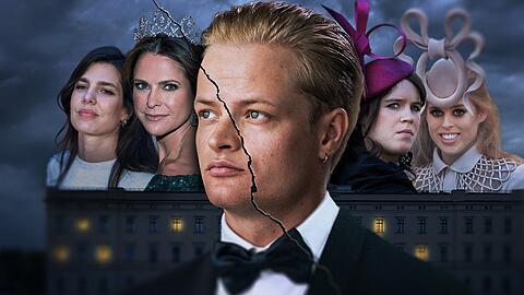 Die ZDFroyal-Doku "Im Schatten der Krone" portr&auml;tiert (v.l.): Charlotte Casiraghi, Madeleine von Schweden, Marius Borg H&oslash;iby sowie Beatrice und Eugenie von York.