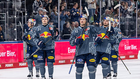Feierte am Sonntagabend einen Sieg gegen Augsburg: Der EHC Red Bull M&uuml;nchen.