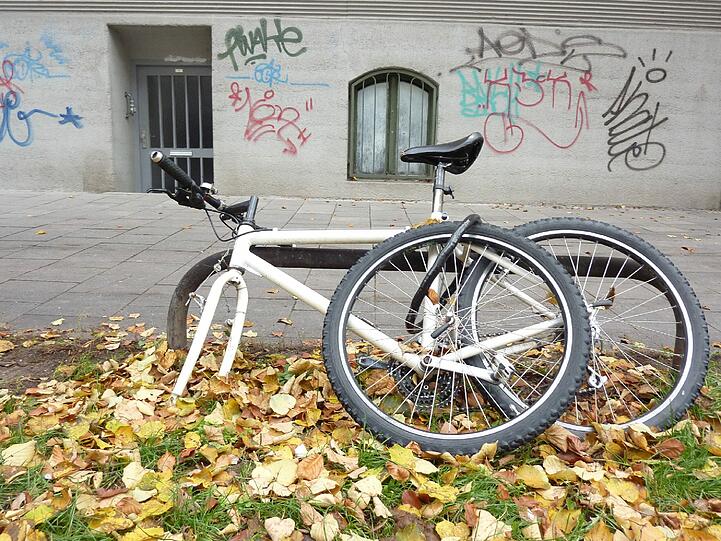 Fahrräder gammeln im Herbstlaub vor sich hin: Das Baureferat hat in drei Jahren 6600 alte Radl entsorgt.