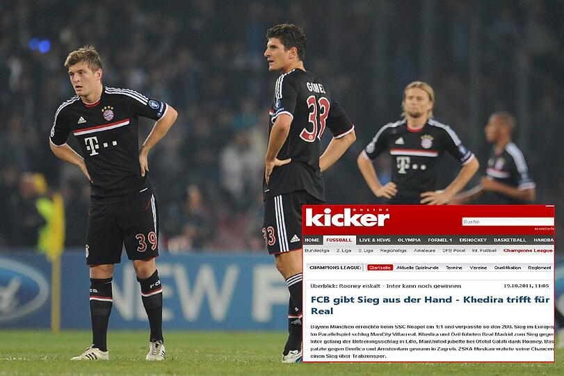 "FCB gibt Sieg aus der Hand" schreibt Kicker.de: "Badstuber war der Pechvogel, der Torwart Manuel Neuers eindrucksvolle Serie beendete."